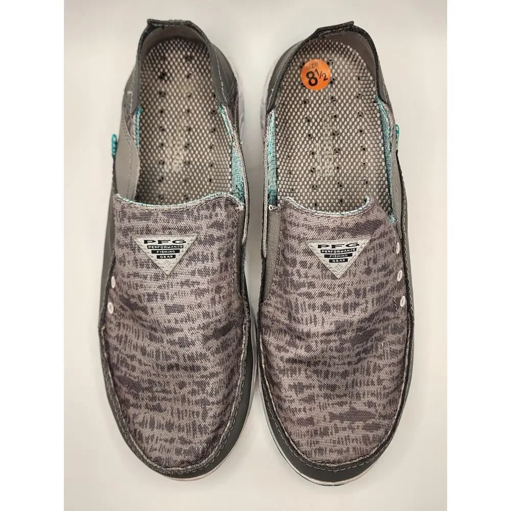Mens 8.5W Columbia PFG Slip On Fishing Boat Shoes Bahama Vent Relaxed Gray/ Blue